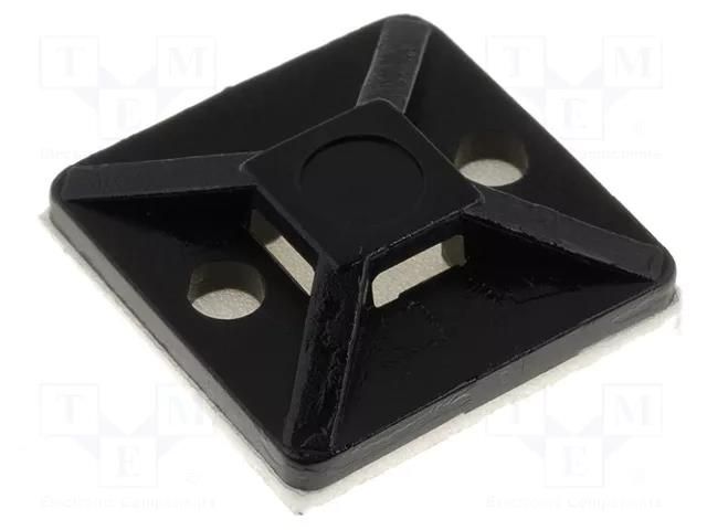 Holder; self-adhesive; polyamide; UL94V-2; black; FH: 3.1mm; L: 19mm HELLERMANNTYTON MB3A-BK