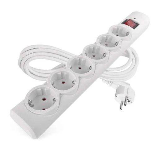 Surge protector – 6 sockets, 3 m, white, EMOS P54216 8592920146095