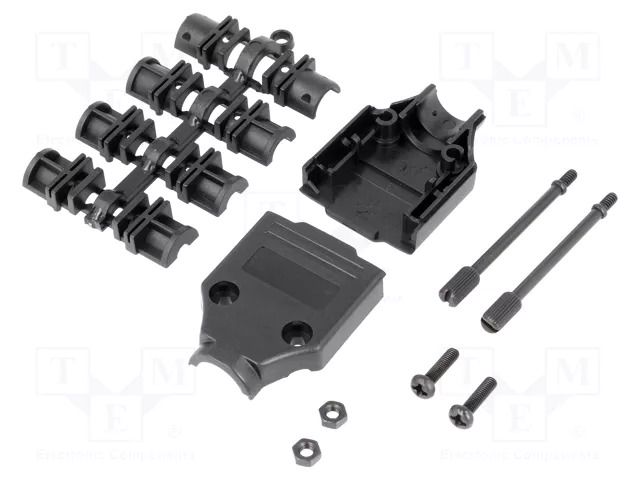 Enclosure for connectors: D-Sub; straight; unshielded; UNC 4-40 MH CONNECTORS MHDTPPK9-K