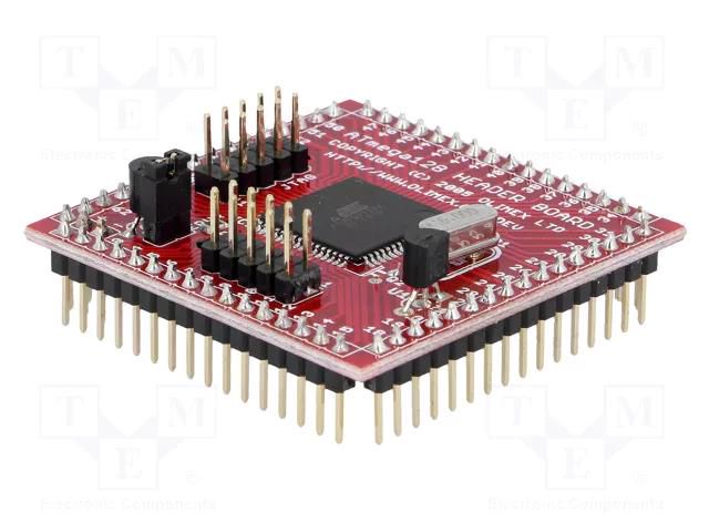 Expansion board; prototype board; uC: ATMEGA128-16AU; 47x47mm OLIMEX AVR-H128-C