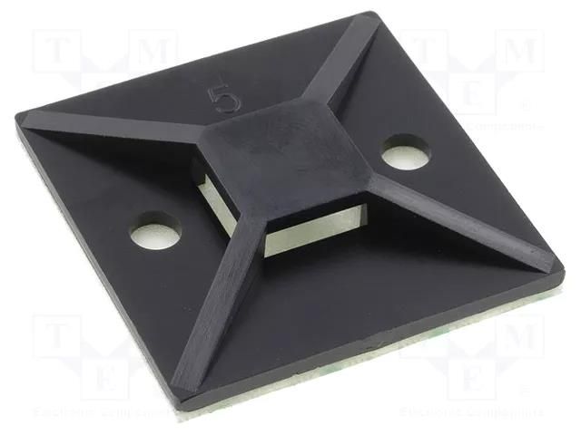 Holder; self-adhesive; polyamide; UL94V-2; black; FH: 4.7mm; L: 38mm HELLERMANNTYTON MB5A3-BK