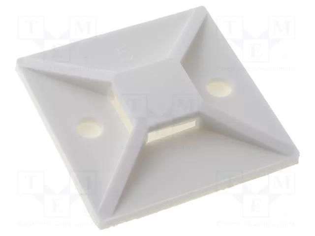 Holder; self-adhesive; polyamide; UL94V-2; white; FH: 4.7mm HELLERMANNTYTON MB5A-WH