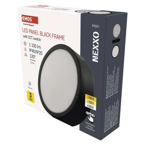 LED surface luminaire NEXXO, round, black, 12.5W, with change CCT, EMOS ZM5333 8592920109410