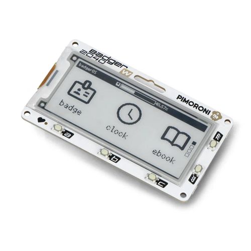 Badger 2040 W - board with Raspberry Pi Pico W and 2,9'' 296x128px e-paper screen - PiMoroni PIM668 PIM-22868 769894024096