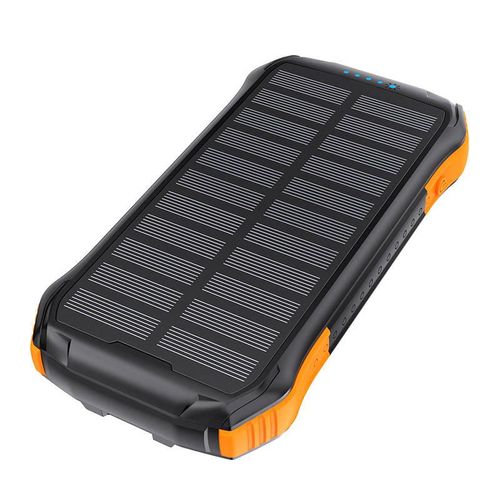 Choetech B658 Solar power bank 2x USB 10000mAh Qi 5W (black-orange), Choetech B658