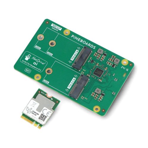 Pinebaords HatDrive! AI - NVMe 2230,2242 adapter with Coral Edge TPU to Raspberry Pi 5 PIB-24856 5906268918147