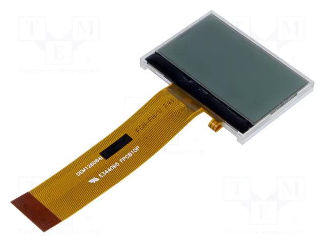 Display: LCD; graphical; 128x64; 55.2x39.8x5mm; 1.9"; LED; PIN: 36 DISPLAY ELEKTRONIK DEM128064IFGH-PW