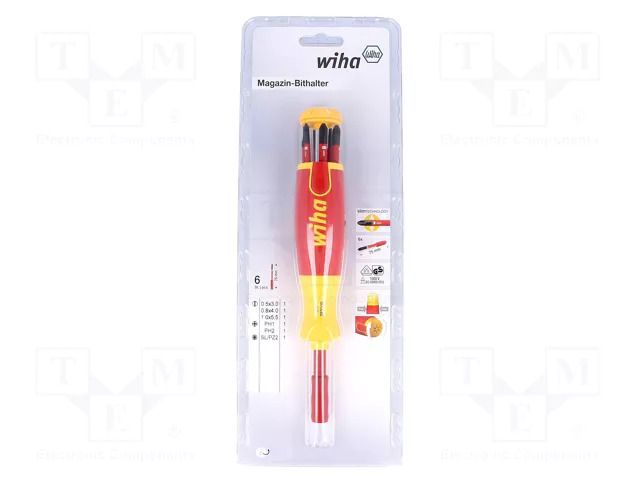 Kit: screwdrivers; blister; insulated; 1kVAC; PZ2/SL; 6mm; 7pcs. WIHA WIHA.SB283109021