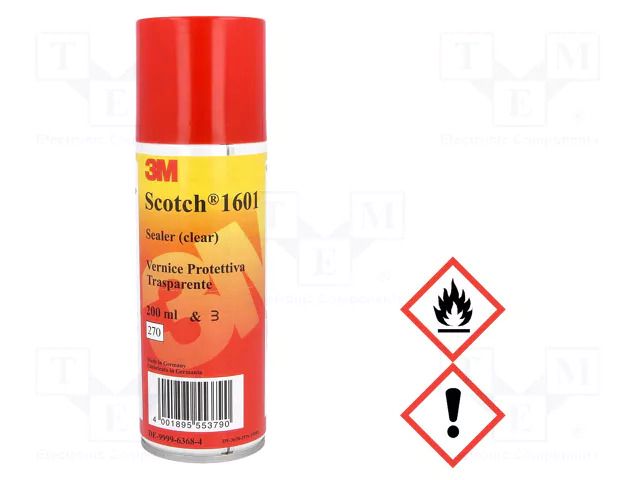 Insulation coating; colourless; spray; 200ml; 16xx; 15min; <1TΩ 3M SCOTCH-1601/200