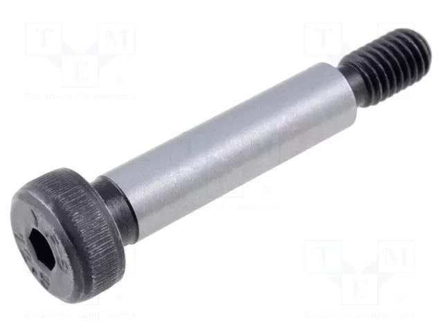 Shoulder screw; steel; M5; 0.8; Thread len: 9.5mm; hex key; HEX 3mm ELESA+GANTER ISO7379-6-M5-25