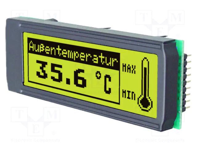 Display: LCD; graphical; 122x32; STN Positive; yellow-green; LED DISPLAY VISIONS EADIP122-5HNLED