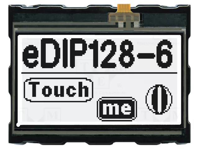 Display: LCD; graphical; 128x64; FSTN Positive; black; 71.4x54.6mm DISPLAY VISIONS EAEDIP128W-6LWT