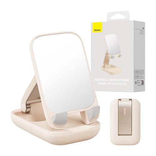 Folding Phone Stand Baseus with mirror (beige), Baseus B10551501411-00