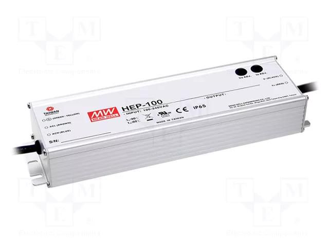 Power supply: switching; for building in,modular; 96W; 24VDC MEAN WELL HEP-100-24A