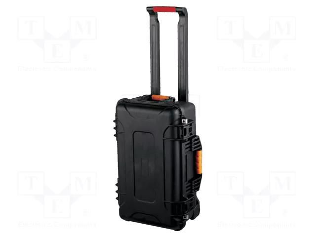 Case; tool case; with wheels; black; ABS; Body dim: 559x355x239mm NEWBRAND NB-46-1510