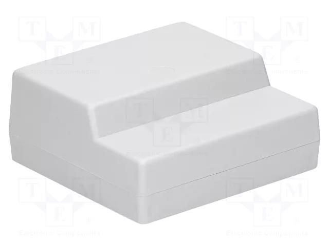 Enclosure: desktop; X: 125mm; Y: 120mm; Z: 53mm; polystyrene; grey KRADEX Z-20J