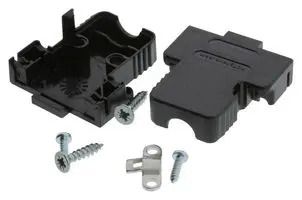 D SUB BACKSHELL, 180DEG, DE, ABS 173111-0019