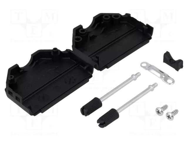 Enclosure for connectors: D-Sub; D-Sub 25pin,D-Sub HD 44pin ENCITECH DPPK25-BK-K