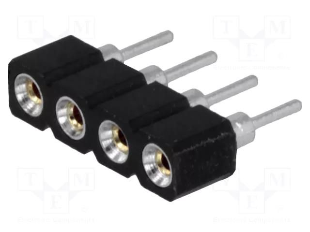 Connector: pin strips; socket; female; PIN: 4; straight; THT; 2.54mm CONNFLY DS1002-01-1X04V13