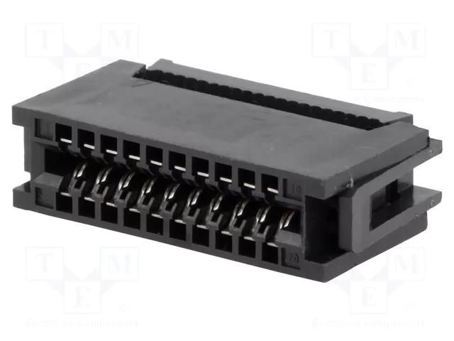 Connector: card edge; PIN: 20; IDC; for ribbon cable; 2.54mm CONNFLY DS1064-200B