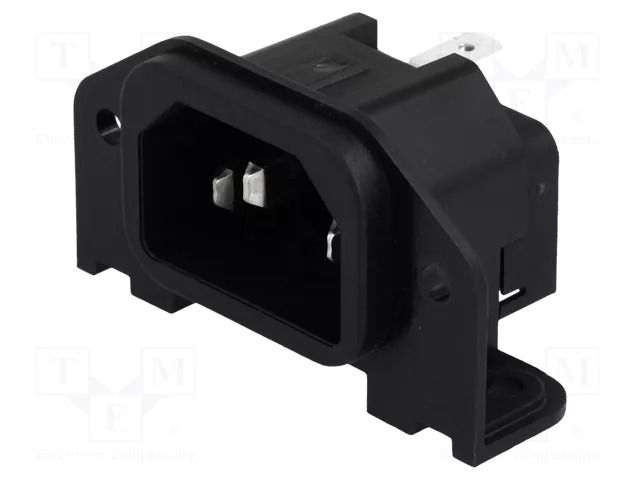 Connector: AC supply; socket; male; 10A; 250VAC; C14 (E); GSP1 SCHURTER GSP1.9113.1