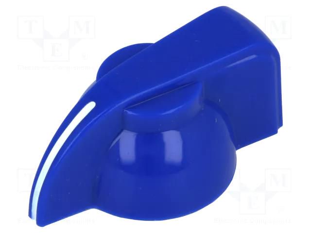 Knob; with pointer; Øshaft: 6mm; Ø19.5x14mm; blue; Shaft: knurled SR PASSIVES GW6M-20X14-N