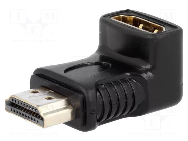 Adapter; HDMI socket,HDMI plug 90° up/down; black Goobay HDMI-ADP.1