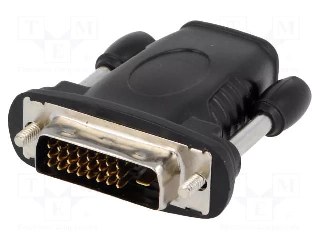 Adapter; DVI-D (24+1) plug,HDMI socket; black Goobay HDMIF-DVIM