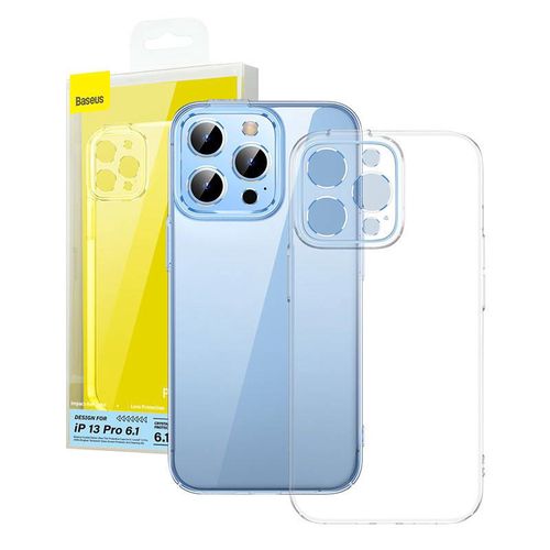 Phone case Baseus Crystal for iPhone 13 Pro (transparent) with all-tempered-glass screen protector and cleaning kit, Baseus 040321