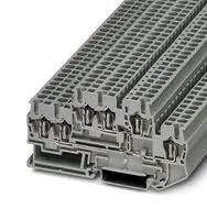 DINRAIL TERMINAL BLOCK, 6WAY, 12AWG, GRY 3038516