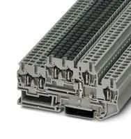 DINRAIL TERMINAL BLOCK, 6WAY, 12AWG, GRY 3038545