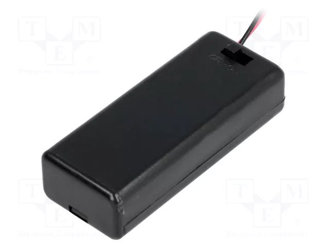 Holder; AAA,R3; Batt.no: 2; cables; 150mm; black; with switch COMF SBH-421-1AS