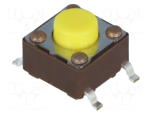 Microswitch TACT; SPST-NO; Pos: 2; 0.05A/12VDC; SMT; none; 5.2N DIPTRONICS DTSM-62Y-V-B