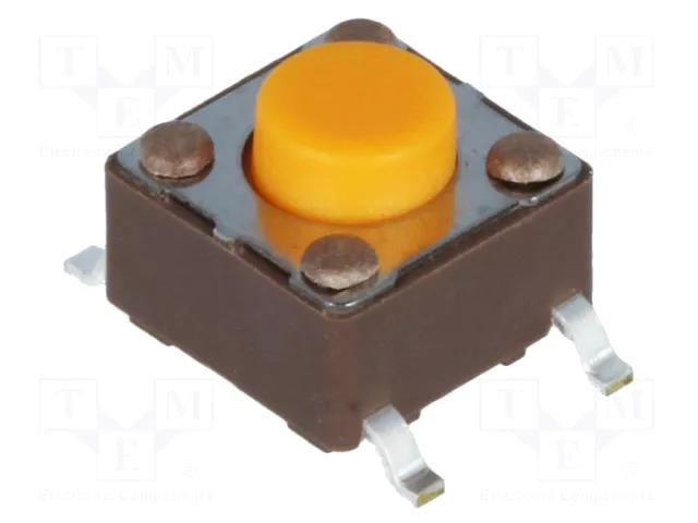 Microswitch TACT; SPST-NO; Pos: 2; 0.05A/12VDC; SMT; none; 3.2N DIPTRONICS DTSM-62S-V-B