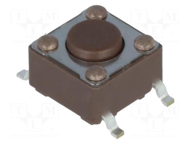 Microswitch TACT; SPST-NO; Pos: 2; 0.05A/12VDC; SMT; none; 1.6N DIPTRONICS DTSM-61N-V-B
