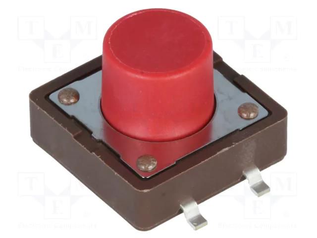 Microswitch TACT; SPST-NO; Pos: 2; 0.05A/12VDC; SMT; none; 2.6N DIPTRONICS DTSM-25R-V-B