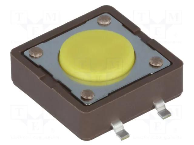 Microswitch TACT; SPST-NO; Pos: 2; 0.05A/12VDC; SMT; none; 5.2N DIPTRONICS DTSM-21Y-V-B