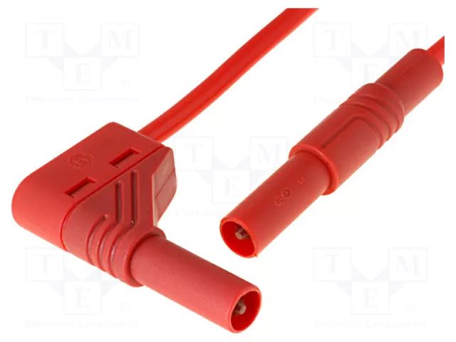 Test lead; 32A; banana plug 4mm,angular banana plug 4mm; Len: 1m HIRSCHMANN T&M MLSWG100/2.5RT