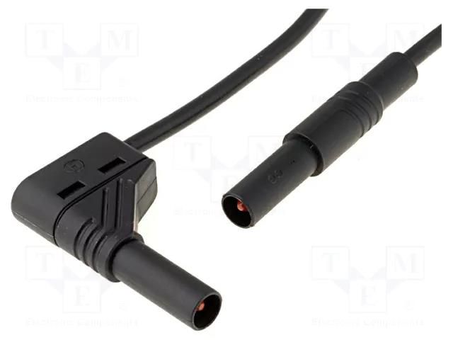Test lead; 32A; banana plug 4mm,angular banana plug 4mm; Len: 1m HIRSCHMANN T&M MLSWG100/2.5SW