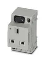 MAINS SOCKET, 2P+E, 13A, 250V, DIN RAIL 0804059