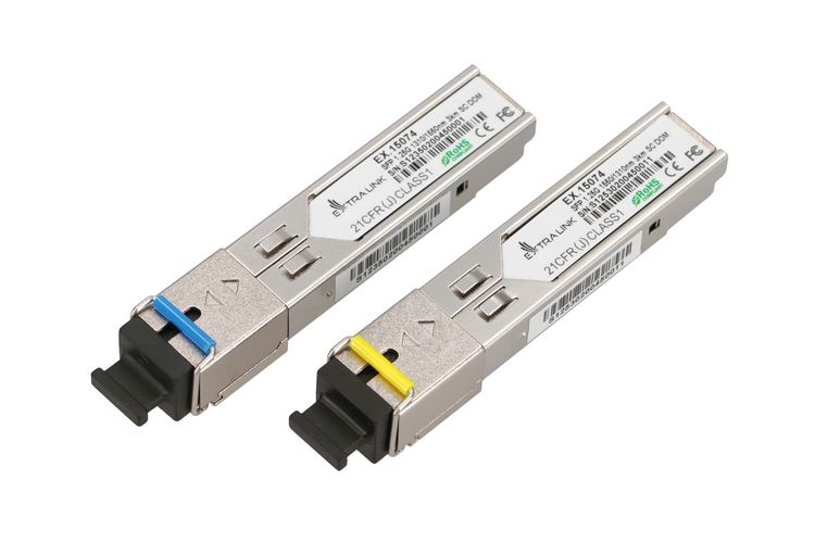 Extralink SFP 1.25G | SFP WDM Module | 1,25Gbps, 1310/1550nm, single mode, 3km, SC, DOM, pair, dedicated for HP/Aruba, EXTRALINK EX.15074