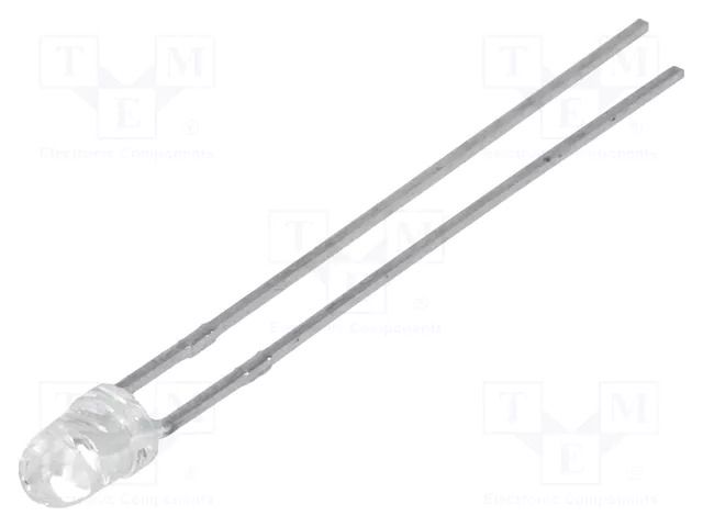 LED; red; 3mm; 20÷60mcd; 50°; Front: convex; 2÷2.5VDC KINGBRIGHT ELECTRONIC L-934EC