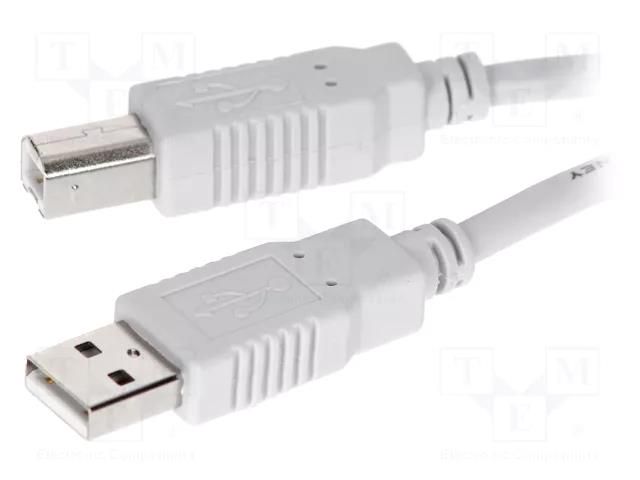 Cable; USB 2.0; USB A plug,USB B plug; 1m; grey; Core: Cu BQ CABLE CAB-USBAB/1.0