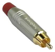 RCA CONNECTOR, PLUG, 2POS, SATIN/RED ACPR-SRD