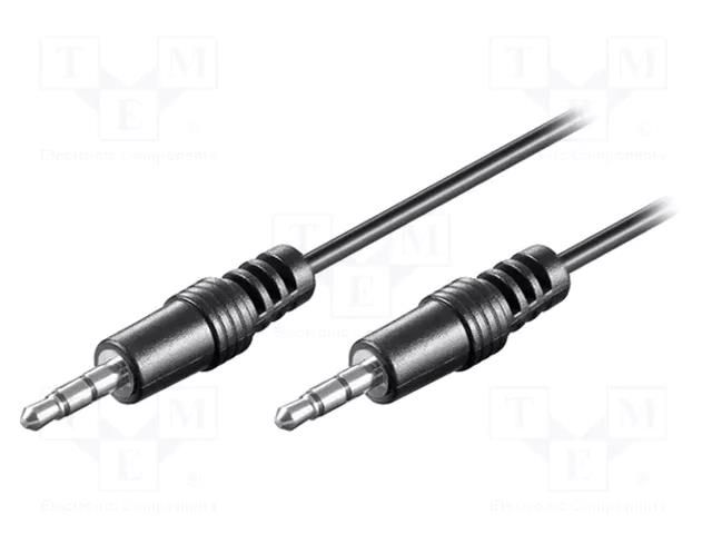 Cable; Jack 3.5mm 3pin plug,both sides; 1.5m; black; Øcable: 4mm Goobay CABLE-404-1.5