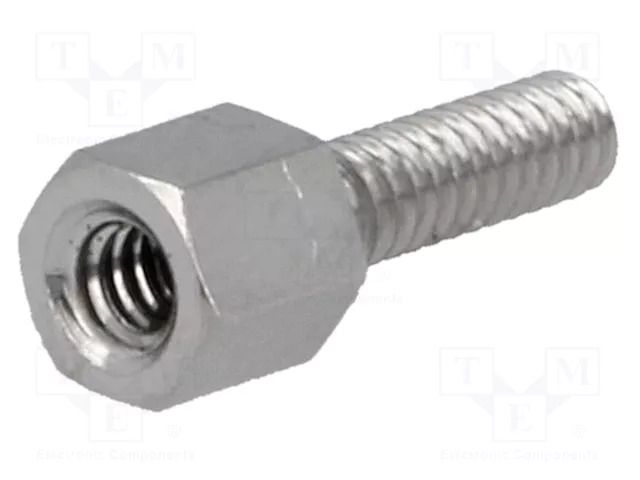 Screwed spacer sleeve; 5mm; Int.thread: UNC4-40; brass; nickel DREMEC TFM-5/10/DR2100