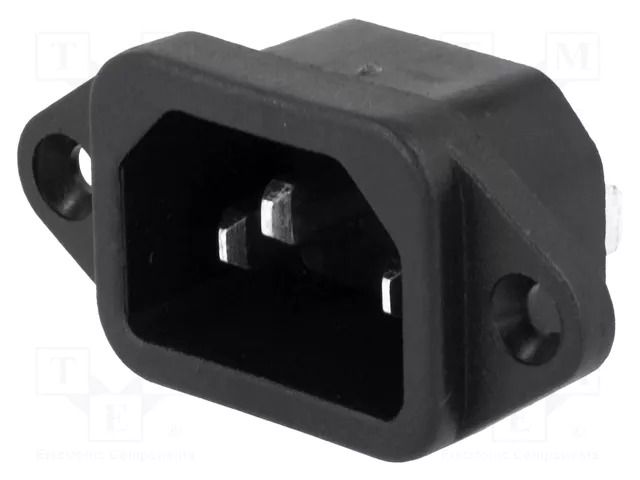Connector: AC supply; socket; male; 10A; 250VAC; C14 (E); IEC 60320 CANAL ELECTRONIC KS102