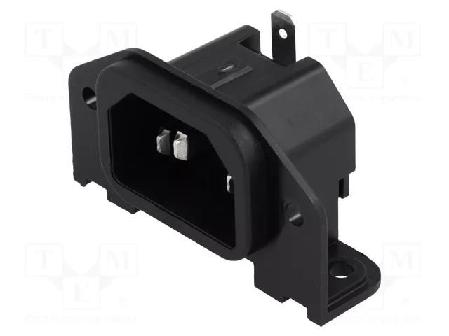 Connector: AC supply; socket; male; 10A; 250VAC; C14 (E); GSP1 SCHURTER GSP1.8101.1