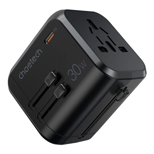 Choetech PD5008 travel charger, 3xUSB-A, 2xUSB-C, GaN, 35W, US/EU/UK/AU (black), Choetech PD5008