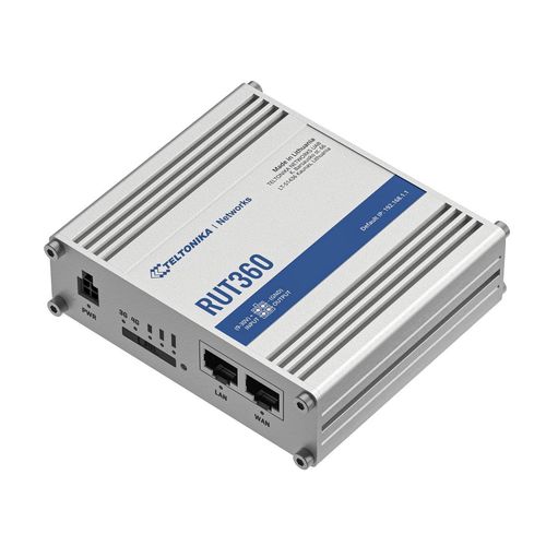 Teltonika RUT360 | Industrial LTE Router | Cat.6, 1x LAN, 1x WAN 100Mb/s, WiFi 2,4GHz, RUT360 000000, TELTONIKA TELTONIKA RUT360 000000 4779027312804